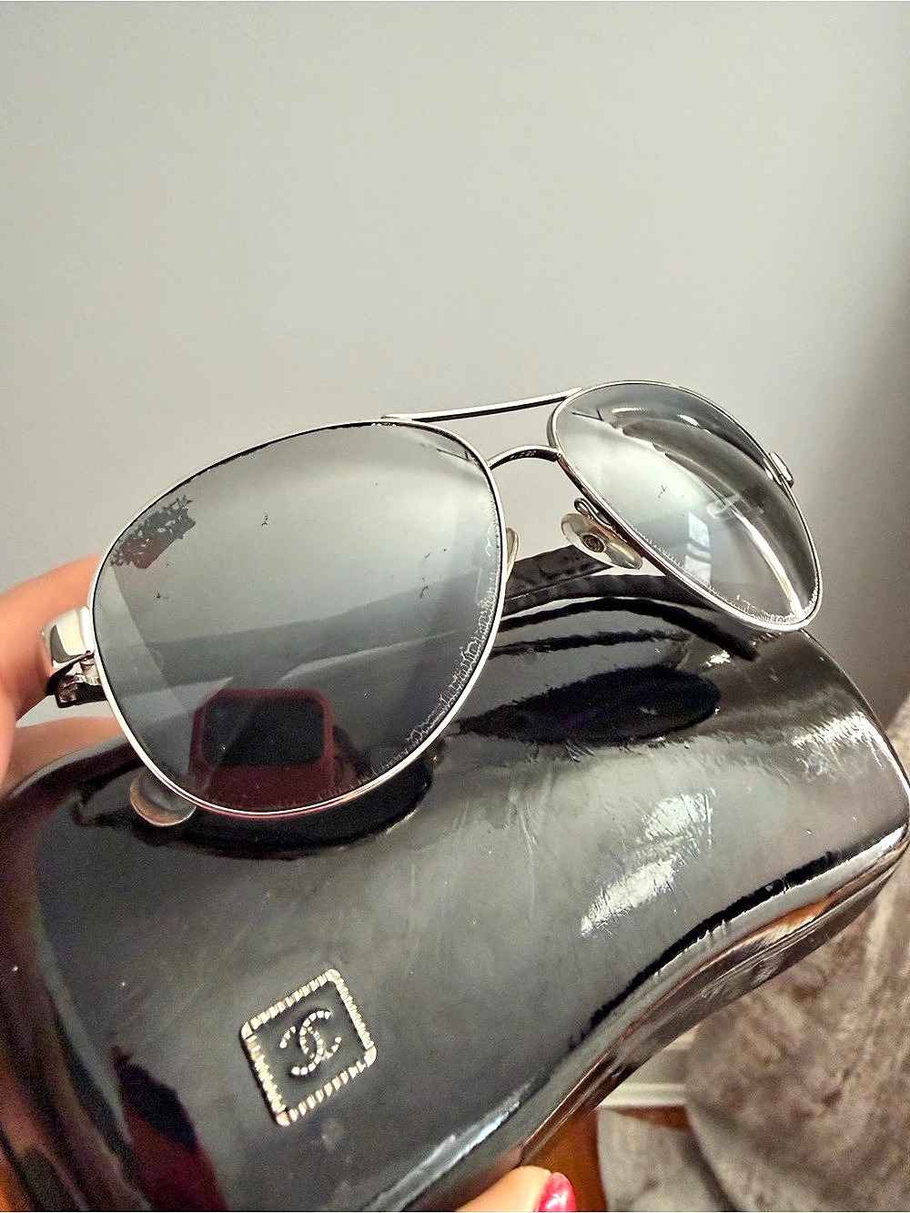 Chanel Quilted Leather Aviator Sunglasses 4204-Q Quilted Aviator Sunglasses